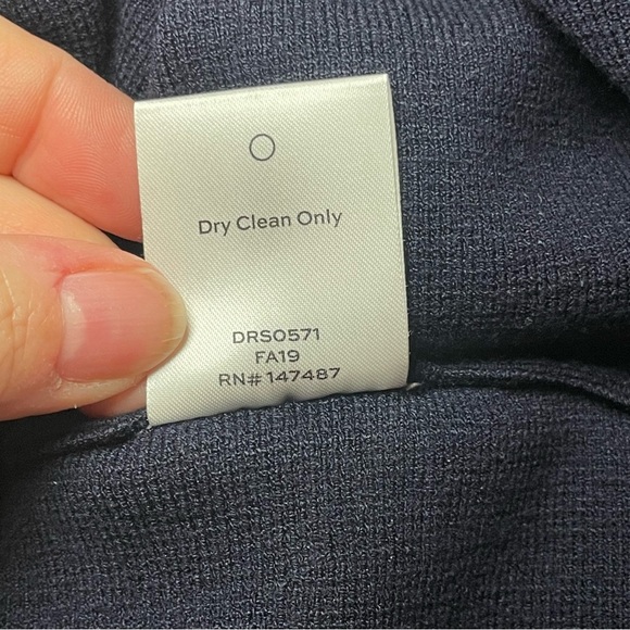 Draper James Sheer Yoke A-Line Sweater Dress Navy Blue Medium Modest Neutral - Picture 9 of 14